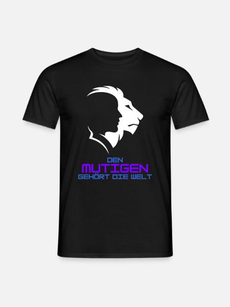 den Mutigen gehört die Welt - Männer T-Shirt - Schwarz