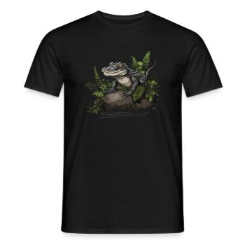 Bébé crocodile alligator caïman reptile - T-shirt homme - noir - Devant - AI Model Male 178 light (178cm)