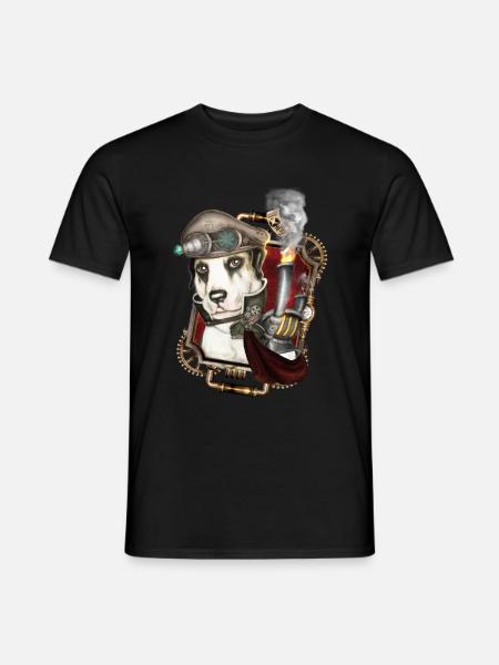 Steampunk Dog # 1 - Men's T-Shirt - black