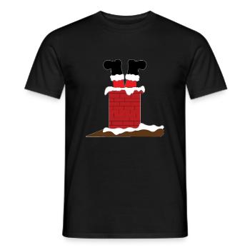 Merry Christmas Weihnachtsmann Schornstein - Männer T-Shirt - Schwarz - Vorne - AI Model Male 178 light (178cm)
