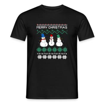 Merry Christmas Frohe Weihnachten - Men's T-Shirt - black - Front - AI Model Male 178 light (178cm)