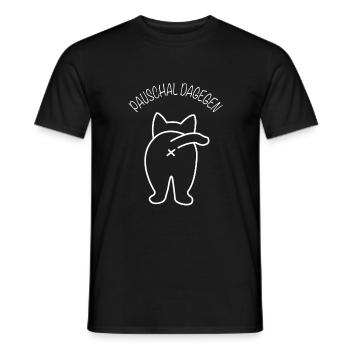 Pauschal Dagegen Katze Maine Coon Geschenk - Männer T-Shirt - Schwarz - Vorne - AI Model Male 178 light (178cm)