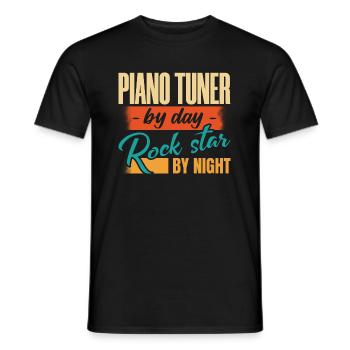 Piano Tuner By Day Rock Star By Night - Men's T-Shirt - black - Front - AI Model Male 178 light (178cm)