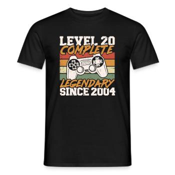 20. Geburtstag Level 20 Complete Jahrgang 2004 - Männer T-Shirt - Schwarz - Vorne - AI Model Male 178 light (178cm)