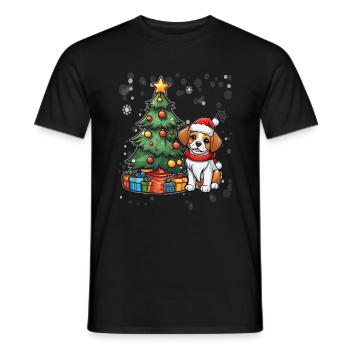 Chien Noël Chien Amour Chien Maman Noël - T-shirt homme - noir - Devant - AI Model Male 178 light (178cm)