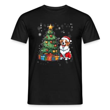 Chien Noël Chien Amour Chien Maman Noël - T-shirt homme - noir - Devant - AI Model Male 178 light (178cm)
