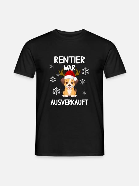 Weihnachten - Rentier war ausverkauft lustige Hund - Männer T-Shirt - Schwarz