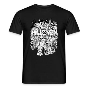 Halloween Doodle - Männer T-Shirt - Schwarz - Vorne - AI Model Male 178 light (178cm)