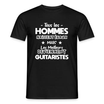 Guitariste cadeau drôle guitare humour musicien - T-shirt homme - noir - Devant - AI Model Male 178 light (178cm)