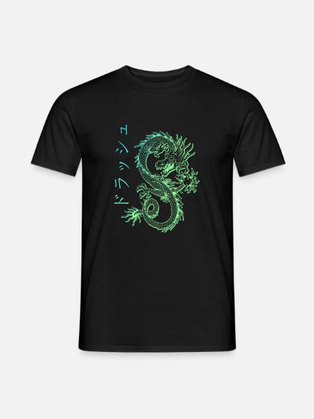 Dragon japonais Kanji Streetwear Dragon E-Boy - T-shirt homme - noir