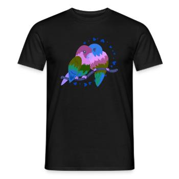 Verliebte Vögel - Männer T-Shirt - Schwarz - Vorne - AI Model Male 178 light (178cm)