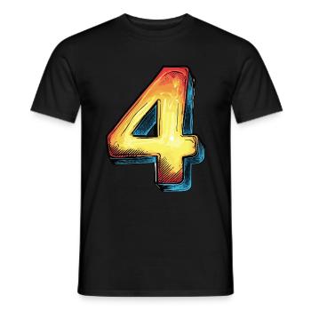 Bande dessinée à 4 chiffres - T-shirt homme - noir - Devant - AI Model Male 178 light (178cm)