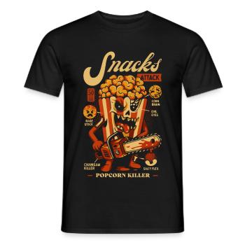 Slasher Snacks attaque le tueur de pop-corn - T-shirt homme - noir - Devant - AI Model Male 178 light (178cm)