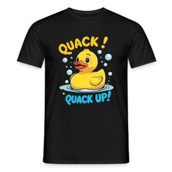 Dessin animé drôle de canard en caoutchouc - T-shirt homme - noir - Devant - AI Model Male 178 light (178cm)