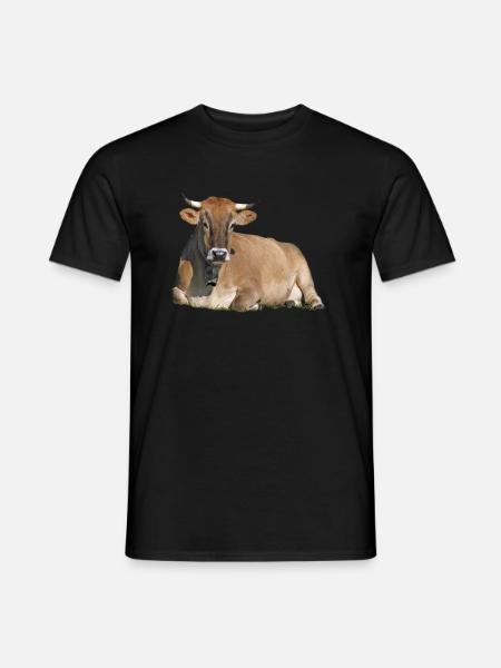 Ruhendes Rind - Männer T-Shirt - Schwarz