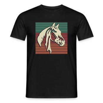 Pferd Haflinger Retro Geschenk - Männer T-Shirt - Schwarz - Vorne - AI Model Male 178 light (178cm)
