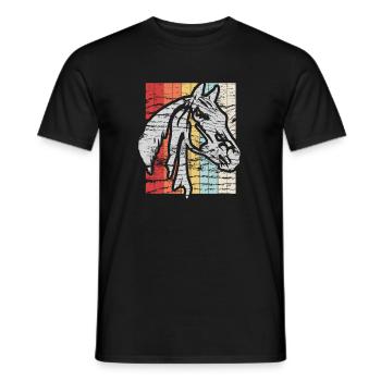 Pferd Hannoveraner Geschenkidee Reitsport - Männer T-Shirt - Schwarz - Vorne - AI Model Male 178 light (178cm)
