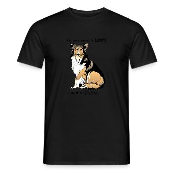 collie - Männer T-Shirt - Schwarz - Vorne - AI Model Male 178 light (178cm)