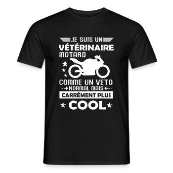 Vétérinaire cadeau drôle motard moto biker homme - T-shirt homme - noir - Devant - AI Model Male 178 light (178cm)