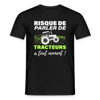 Tracteur addiction passion humour agriculteur - T-shirt homme - noir - Devant - AI Model Male 178 light (178cm)