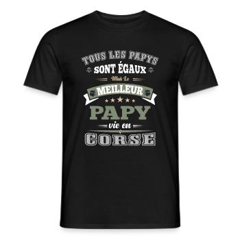 Papy Corse - Meilleur papy - T-shirt homme - noir - Devant - AI Model Male 178 light (178cm)