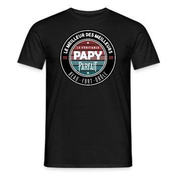 Le véritable papy parfait - T-shirt homme - noir - Devant - AI Model Male 178 light (178cm)