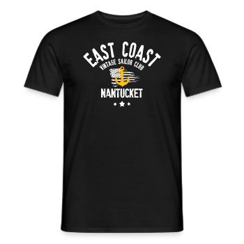 East Coast vintage sailor club Nantucket - Men's T-Shirt - black - Front - AI Model Male 178 light (178cm)