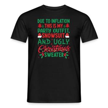 Due to Inflation - lustiger Weihnachtsspruch - Männer T-Shirt - Schwarz - Vorne - AI Model Male 178 light (178cm)