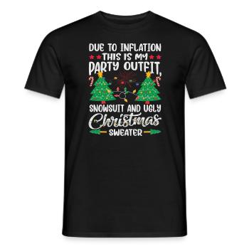 Due to Inflation - lustiger Weihnachtsspruch - Männer T-Shirt - Schwarz - Vorne - AI Model Male 178 light (178cm)