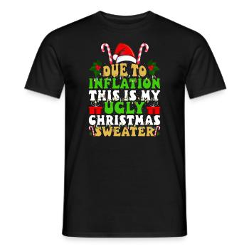 Due to Inflation - lustiger Weihnachtsspruch - Männer T-Shirt - Schwarz - Vorne - AI Model Male 178 light (178cm)