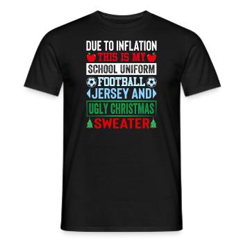 En raison de l’inflation, c’est mon uniforme scolaire - T-shirt homme - noir - Devant - AI Model Male 178 light (178cm)