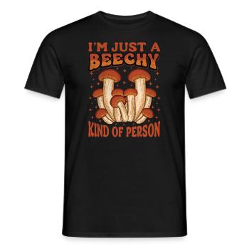 Je suis juste un type de personne hêtre - Dicton champignon - T-shirt homme - noir - Devant - AI Model Male 178 light (178cm)