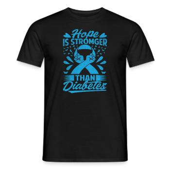 Hope Is Stronger Than Diabetes - Männer T-Shirt - Schwarz - Vorne - AI Model Male 178 light (178cm)