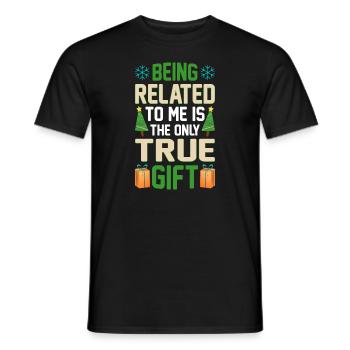 Being Related To Me – Lustiger Weihnachtsspruch - Männer T-Shirt - Schwarz - Vorne - AI Model Male 178 light (178cm)