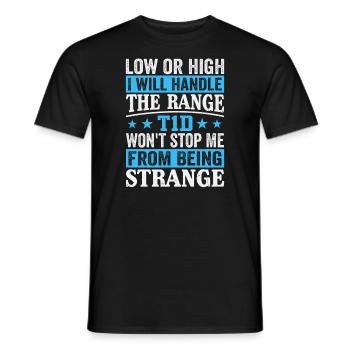 Diabète DT1 - Je m’occupe de la gamme - T-shirt homme - noir - Devant - AI Model Male 178 light (178cm)