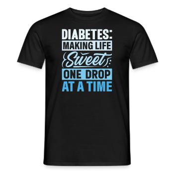 Diabetes - Making Life Sweet One Drop At A Time - Men's T-Shirt - black - Front - AI Model Male 178 light (178cm)