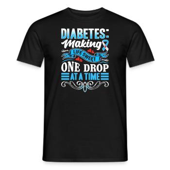 Diabetes - Making Life Sweet One Drop At A Time - Men's T-Shirt - black - Front - AI Model Male 178 light (178cm)