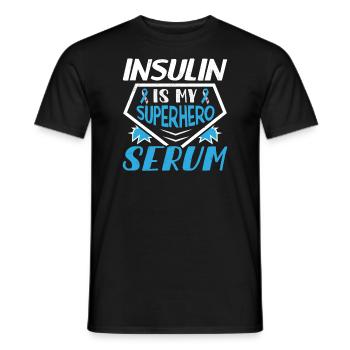 Diabetes Insulin Is My Superhero Serum - Men's T-Shirt - black - Front - AI Model Male 178 light (178cm)