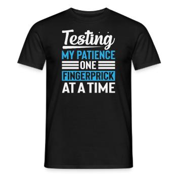 Tester ma patience une piqûre de doigt à la fois - T-shirt homme - noir - Devant - AI Model Male 178 light (178cm)