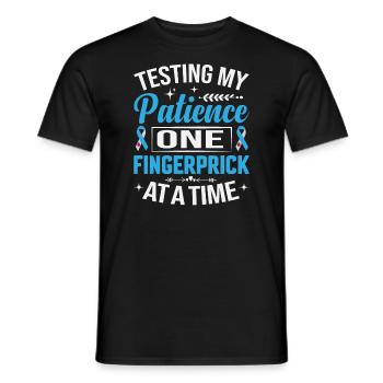 Tester ma patience une piqûre de doigt à la fois - T-shirt homme - noir - Devant - AI Model Male 178 light (178cm)