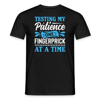Tester ma patience une piqûre de doigt à la fois - T-shirt homme - noir - Devant - AI Model Male 178 light (178cm)