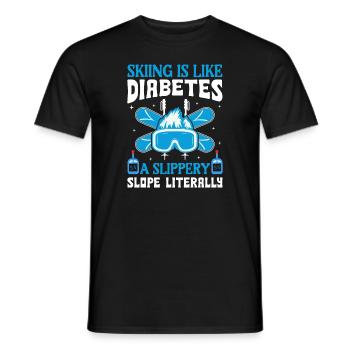 Le ski, c’est comme le diabète : une pente glissante - T-shirt homme - noir - Devant - AI Model Male 178 light (178cm)