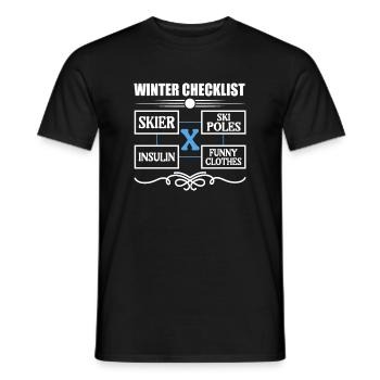 Winter Checklist für Diabetiker Insulin - Männer T-Shirt - Schwarz - Vorne - AI Model Male 178 light (178cm)