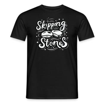 Skipping Stones - Männer T-Shirt - Schwarz - Vorne - AI Model Male 178 light (178cm)