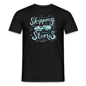 Skipping Stones - Männer T-Shirt - Schwarz - Vorne - AI Model Male 178 light (178cm)