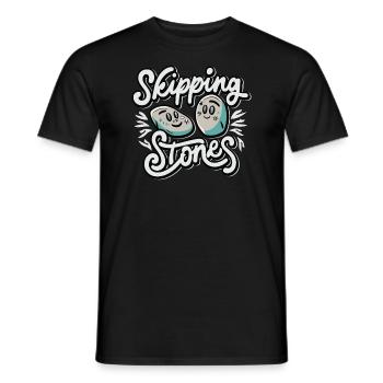 Skipping Stones - Männer T-Shirt - Schwarz - Vorne - AI Model Male 178 light (178cm)