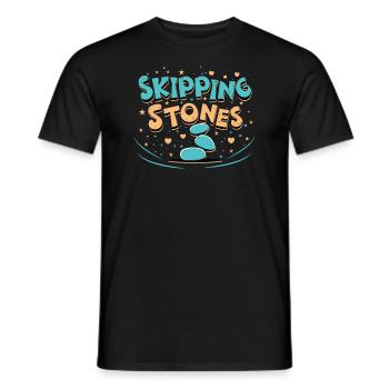 Skipping Stones - Männer T-Shirt - Schwarz - Vorne - AI Model Male 178 light (178cm)