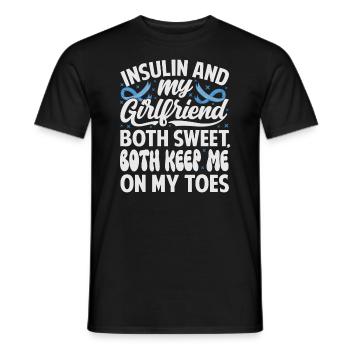 L’insuline et la petite amie sont toutes les deux douces, restent sur mes gardes - T-shirt homme - noir - Devant - AI Model Male 178 light (178cm)