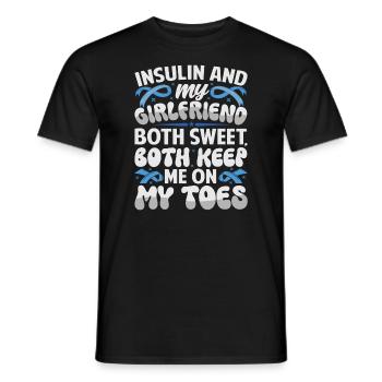 L’insuline et la petite amie sont toutes les deux douces, restent sur mes gardes - T-shirt homme - noir - Devant - AI Model Male 178 light (178cm)