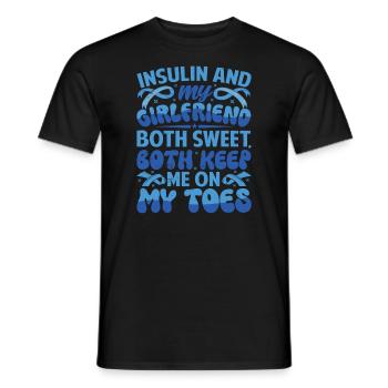 L’insuline et la petite amie sont toutes les deux douces, restent sur mes gardes - T-shirt homme - noir - Devant - AI Model Male 178 light (178cm)